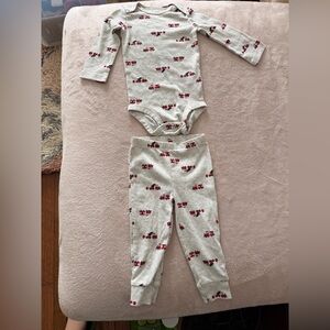 Carter's White and Red Baby Outfit size 12 M